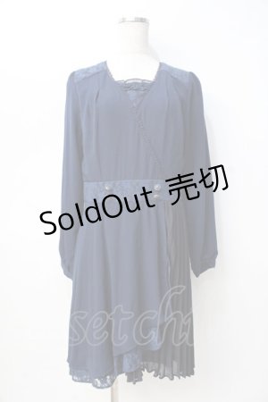 画像: axes femme / カシュクールワンピース M 紺 Y-25-08-08-089-AX-OP-SZ-ZT477