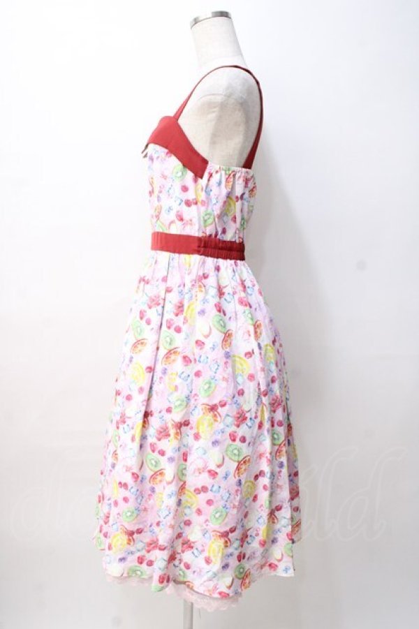 画像2: axes femme POETIQUE / フルーツパンチキャミワンピース M ピンク Y-25-08-08-092-AX-OP-SZ-ZT101 (2)