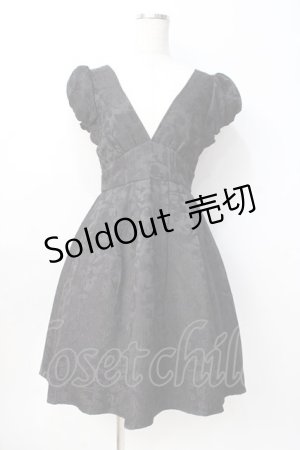 画像: axes femme POETIQUE / フラワージャカードワンピース M 黒 Y-25-08-08-098-AX-OP-SZ-ZY