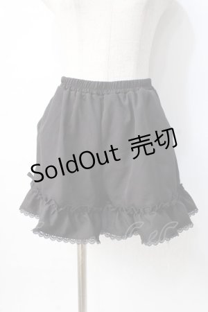 画像: DearMyLove / ちら見せフリルショートパンツ  黒 Y-25-08-08-108-EL-PA-SZ-ZY