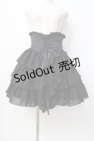 画像: MARBLE / コルセットシフォンスカート  黒 Y-25-08-08-109-GO-SK-AS-ZY