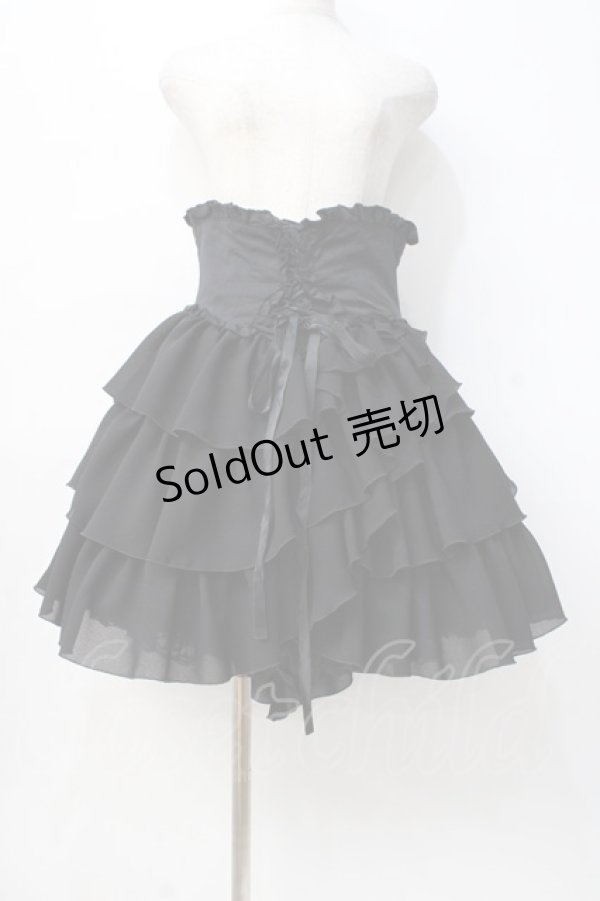 画像1: MARBLE / コルセットシフォンスカート  黒 Y-25-08-08-109-GO-SK-AS-ZY (1)