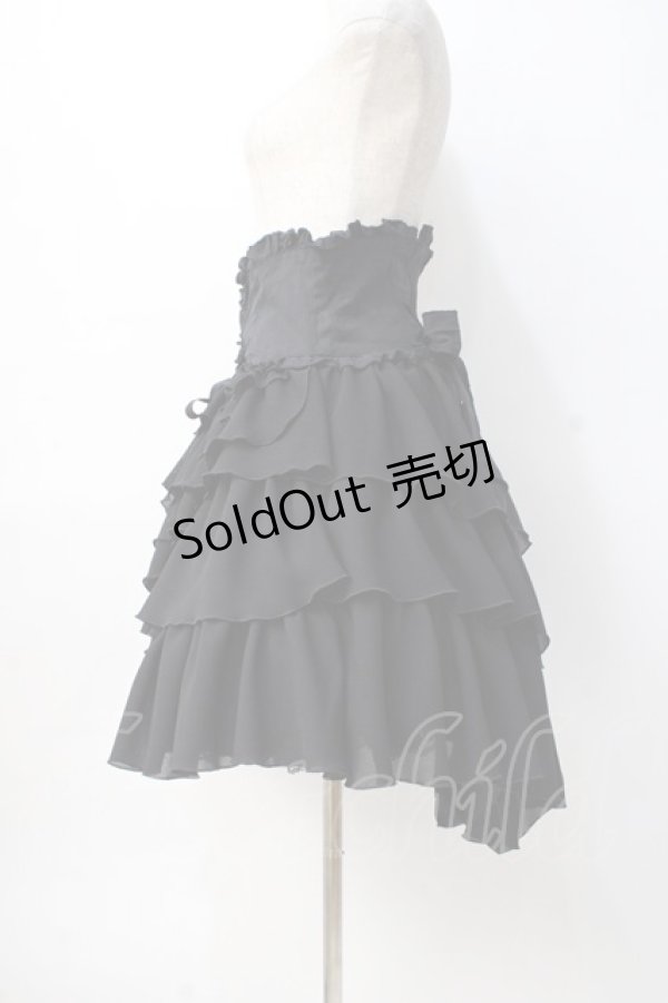 画像2: MARBLE / コルセットシフォンスカート  黒 Y-25-08-08-109-GO-SK-AS-ZY (2)