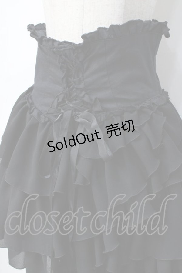 画像4: MARBLE / コルセットシフォンスカート  黒 Y-25-08-08-109-GO-SK-AS-ZY (4)