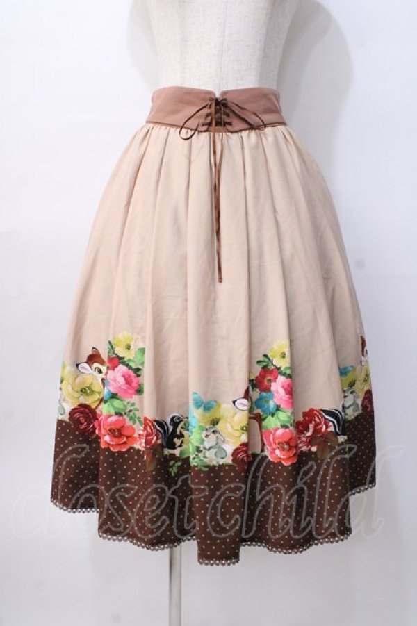 画像1: axes femme POETIQUE / ディズニー バンビ/スカート M ベージュ Y-25-08-08-115-AX-SK-SZ-ZT410 (1)