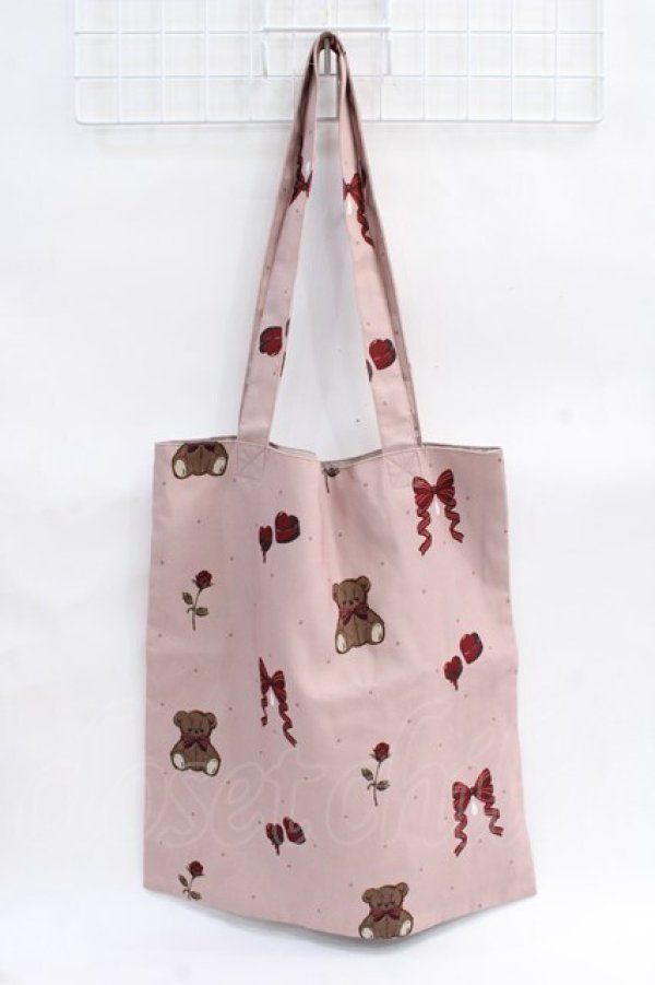 画像2: axes femme kawaii / プレゼントベアートートバッグ  ピンク Y-25-08-08-016-AX-BG-SZ-ZT500 (2)