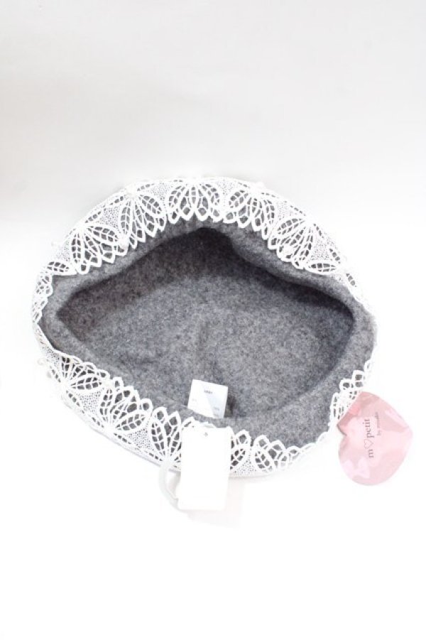 画像5: m petit by misako / AMレースバスクベレー  中灰 Y-25-08-08-020-LO-AC-SZ-ZT-K025 (5)