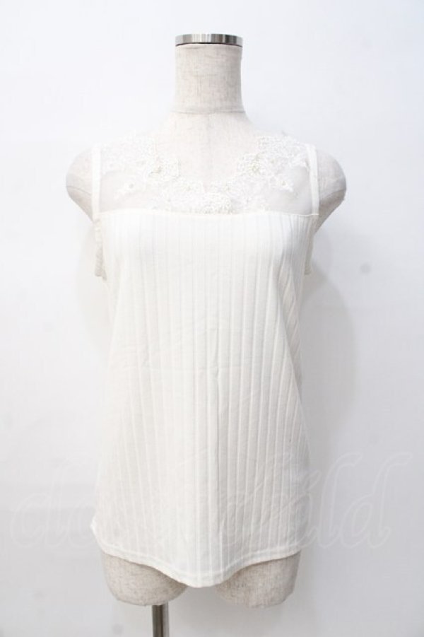 画像1: axes femme / 繊細レースタンク M 白 Y-25-08-08-030-AX-TO-SZ-ZT013 (1)