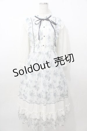 画像: axes femme / フラワープリントレースワンピース  白 Y-25-08-11-040-AX-OP-SZ-ZY
