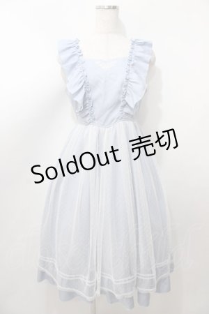 画像: axes femme POETIQUE / トランプ刺繍エプロン風ワンピース M サックス Y-25-08-11-042-AX-OP-SZ-ZY