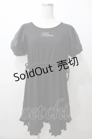 画像: axes femme POETIQUE / シアーパフ袖カットミニワンピ M 黒 Y-25-08-11-049-AX-OP-SZ-ZT009