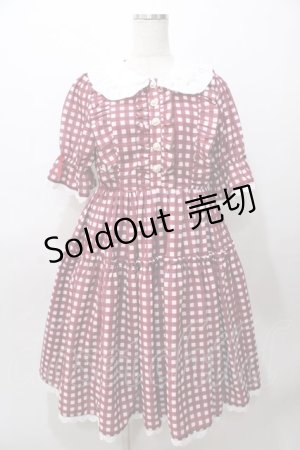画像: axes femme kawaii / ギンガムチェック柄ワンピース M 赤 Y-25-08-11-057-AX-OP-SZ-ZY