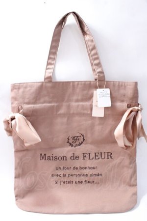 画像: Maison de FLEUR / キャンバスダブルリボントートバッグ  ブラウン Y-25-08-11-007-LO-OP-SZ-ZY