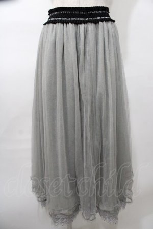 画像: axes femme / ラメチュールスカート M グレー Y-25-08-11-063-AX-SK-SZ-ZY