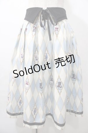 画像: axes femme kawaii / ダイヤ柄襟付きスカート M サックス Y-25-08-11-065-AX-SK-SZ-ZH