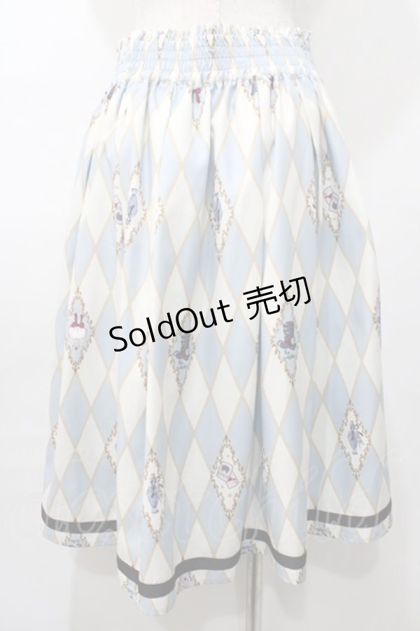画像2: axes femme kawaii / ダイヤ柄襟付きスカート M サックス Y-25-08-11-065-AX-SK-SZ-ZH (2)