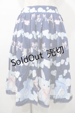 画像: axes femme kawaii / ランドリー柄スカート M 紺 Y-25-08-11-067-AX-SK-SZ-ZY