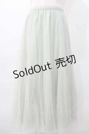 画像: axes femme / ロングチュールスカート  グリーン Y-25-08-11-071-AX-SK-SZ-ZT068