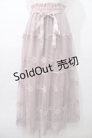 画像: axes femme POETIQUE / レースティアードロングスカート  ピンク Y-25-08-11-074-AX-SK-SZ-ZY