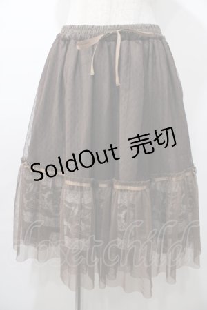 画像: axes femme / 裾メルヘン柄ペチミニ  ブラウン Y-25-08-11-075-AX-SK-SZ-ZY