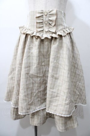画像: axes femme kawaii / 2段フリルスカート  ベージュ Y-25-08-11-077-AX-SK-SZ-ZY