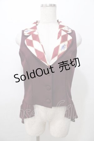 画像: axes femme kawaii / ダイヤ柄ベスト M ワイン Y-25-08-11-012-AX-TO-SZ-ZY