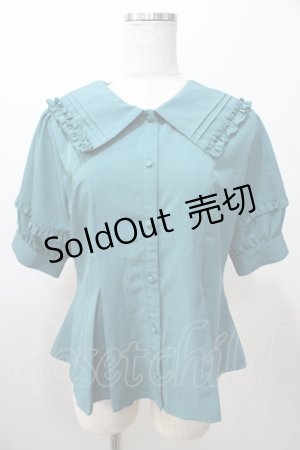 画像: axes femme POETIQUE / フリルデザインセーラーブラウス M グリーン Y-25-08-11-016-AX-BL-SZ-ZT285