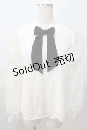 画像: axes femme kawaii / レーシー2段パフ袖ブラウス M 白 Y-25-08-11-019-AX-BL-SZ-ZH