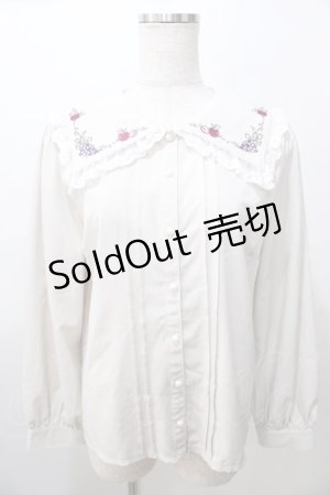 画像: axes femme POETIQUE / フルーツ刺繍セーラーブラウス M ベージュ Y-25-08-11-022-AX-BL-SZ-ZY