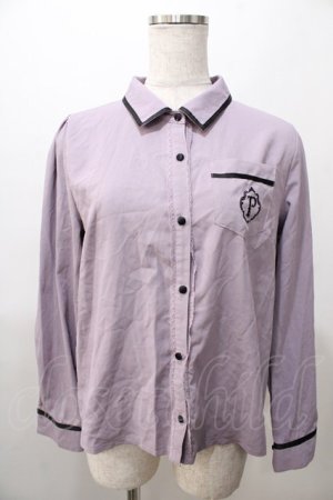 画像: axes femme POETIQUE / リボン付エンブレム刺繍BL M ラベンダー Y-25-08-11-024-AX-BL-SZ-ZY