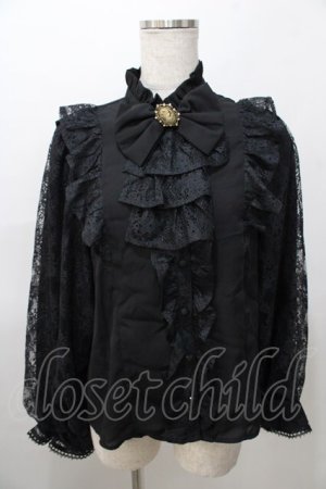 画像: axes femme kawaii / クラシカルレーシーブラウス M 黒 Y-25-08-11-029-AX-BL-SZ-ZY