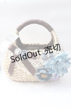画像: axes femme / フラワーレースカゴバッグ  ブルー Y-25-08-11-004-AX-BG-SZ-ZY