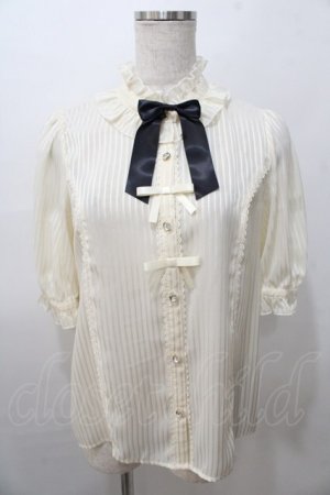 画像: axes femme kawaii / ストライプシアー半袖ブラウス M 生成り Y-25-08-11-031-AX-BL-SZ-ZY