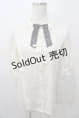 画像: axes femme kawaii / ストライプシアー半袖ブラウス M 生成り Y-25-08-11-031-AX-BL-SZ-ZY