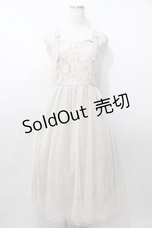 画像: axes femme / バックリボンレースチュールキャミワンピース  グレー Y-25-08-11-035-AX-OP-SZ-ZY