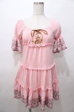 画像: LIZ LISA / 裾刺繍オフショルチュニック 0 ピンク Y-25-08-13-036-LO-OP-SZ-ZY