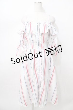 画像: LIZ LISA / マルチストライプ肩あきワンピース 0 ホワイト Y-25-08-13-067-LO-OP-SZ-ZI