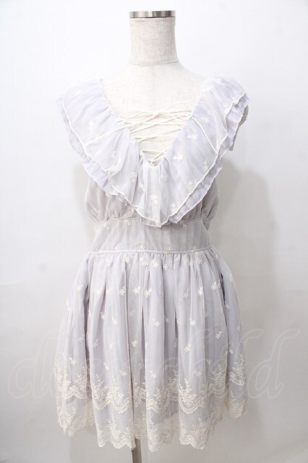画像1: LIZ LISA / 刺繍入りチュールノースリワンピ 0 ラベンダー Y-25-08-13-085-LO-OP-SZ-ZY (1)