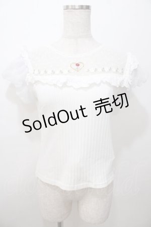 画像: LIZ LISA / ハートヨクリブ刺繍トップス 0 白 Y-25-08-13-011-LO-TO-SZ-ZY
