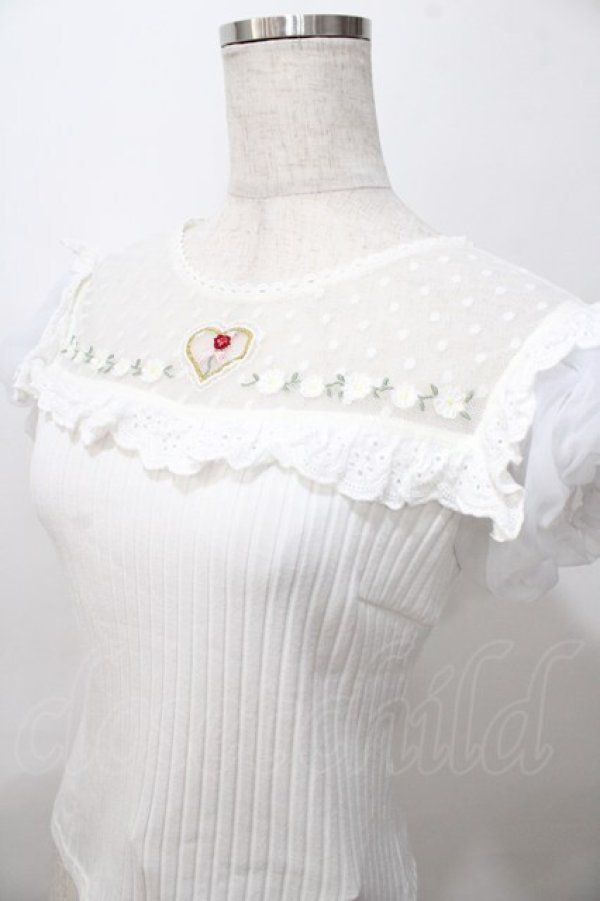 画像3: LIZ LISA / ハートヨクリブ刺繍トップス 0 白 Y-25-08-13-011-LO-TO-SZ-ZY (3)