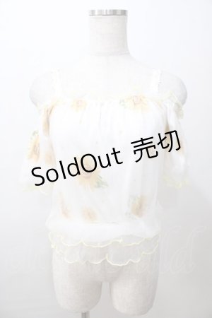 画像: LIZ LISA / ひまわりブラウジングトップス 0 ホワイト Y-25-08-13-002-LO-TO-SZ-ZI