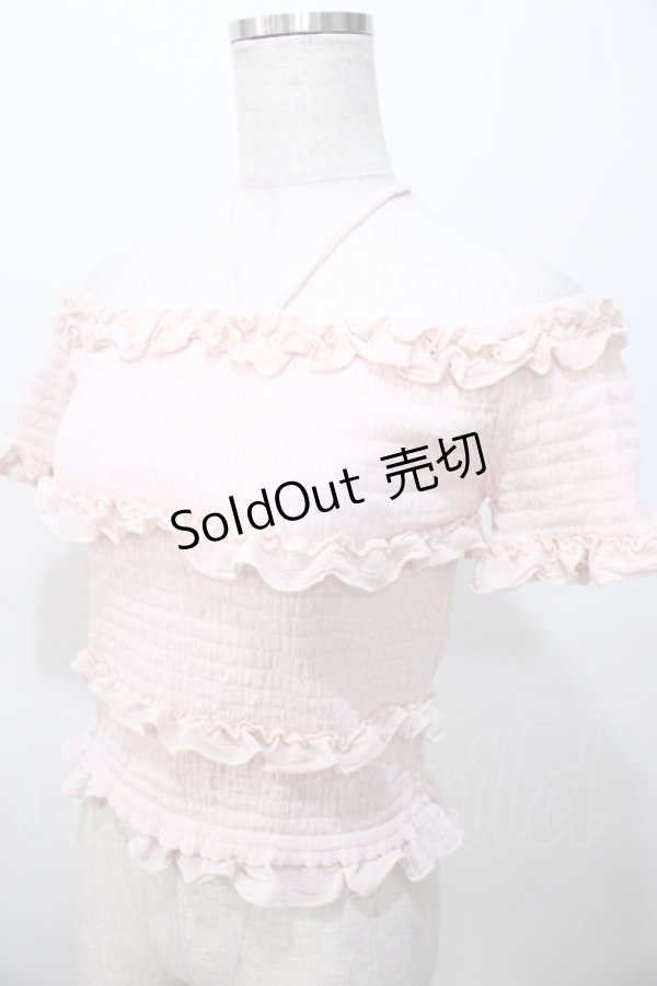 画像3: LIZ LISA / シャーリングオフショルトップス 0 ピンク Y-25-08-13-016-LO-TO-SZ-ZI (3)