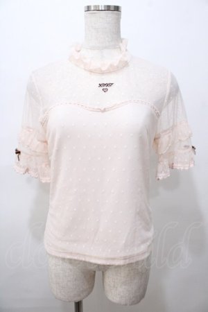 画像: LIZ LISA / ドットメッシュトップス 0 ピンク Y-25-08-13-017-LO-TO-SZ-ZY