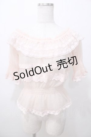 画像: LIZ LISA / リボンレースチュールブラウス 0 ピンク Y-25-08-13-018-LO-TO-SZ-ZY