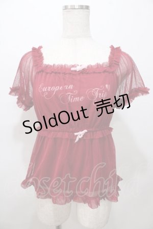 画像: LIZ LISA / ドットチュール重ねトップス 0 アカ Y-25-08-13-021-LO-TO-SZ-ZI