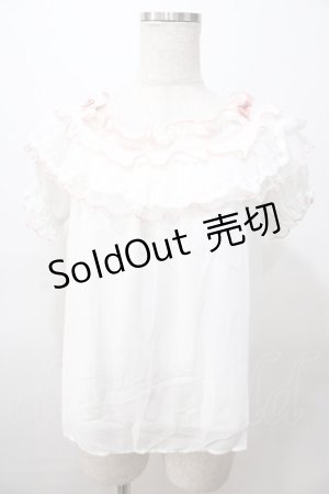 画像: LIZ LISA / スモッキング刺繍オフショルトップス 0 白×ピンク Y-25-08-13-024-LO-TO-SZ-ZH