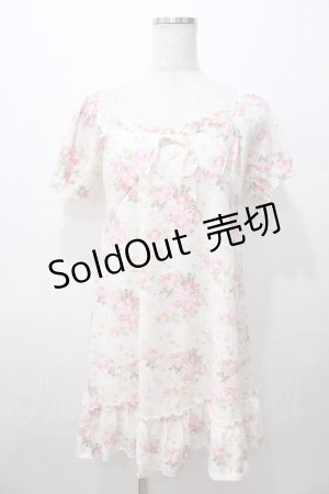 画像: LIZ LISA / バラ起毛オフショルミニワンピ 0 オフ白 Y-25-08-13-032-LO-OP-SZ-ZI