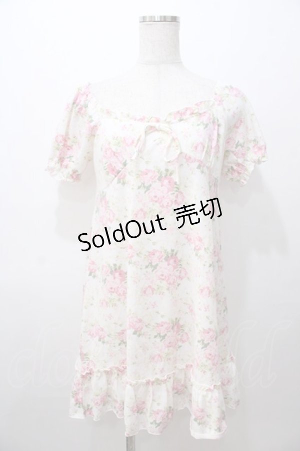 画像1: LIZ LISA / バラ起毛オフショルミニワンピ 0 オフ白 Y-25-08-13-032-LO-OP-SZ-ZI (1)