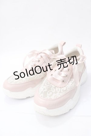 画像: axes femme / レースハイテクスニーカー M ピンク Y-25-08-15-040-AX-SH-SZ-ZT0825X