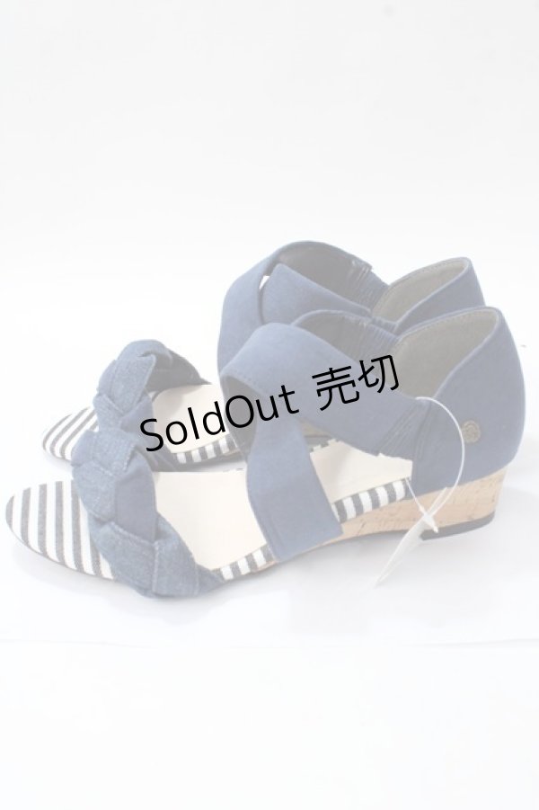 画像2: axes femme / 編み込みクロスベルトサンダル M 紺 Y-25-08-15-043-AX-SH-SZ-ZT501 (2)